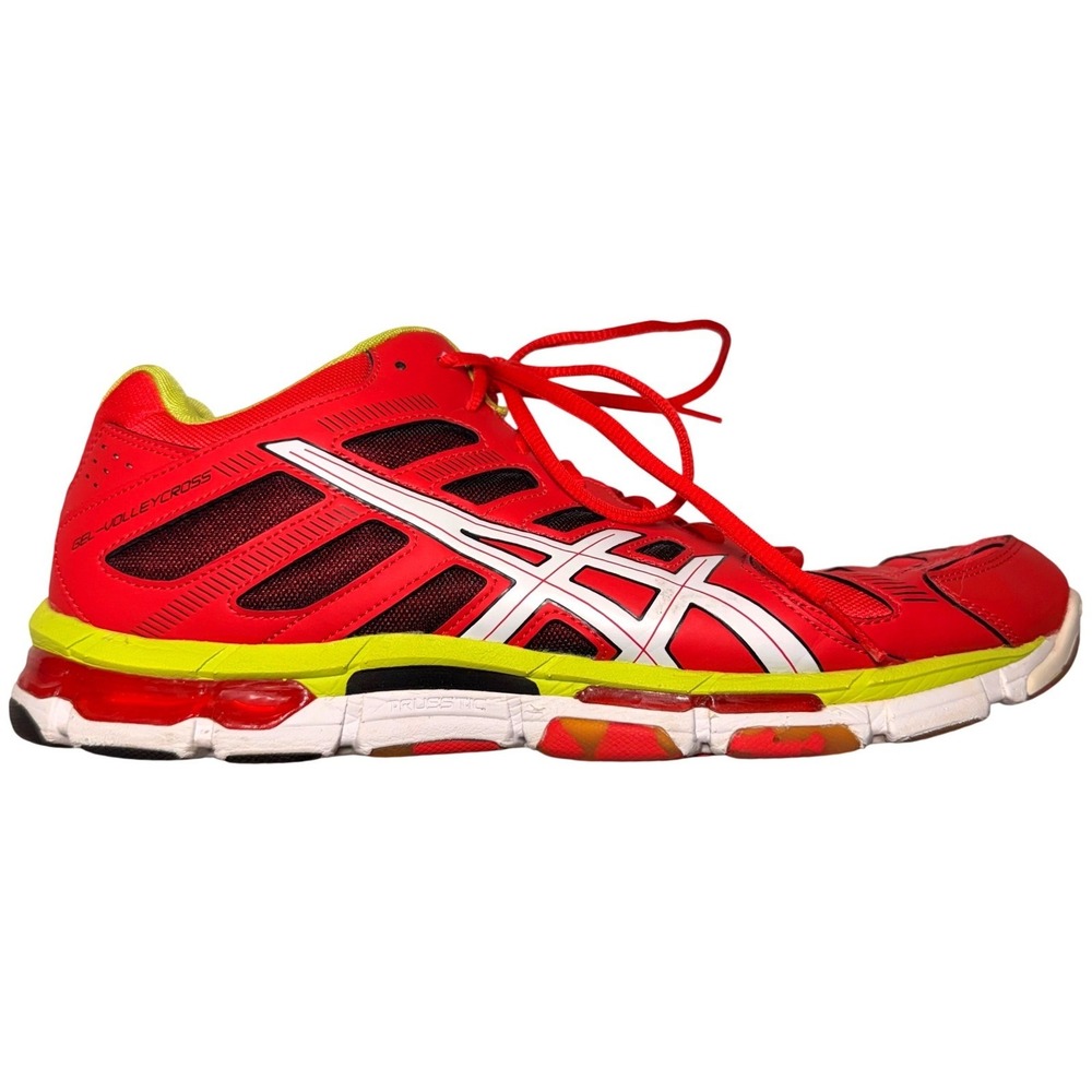 Asics Gel-Volleycross Revolution Red Lime Volleyball Shoes B301Y Mens 12.5